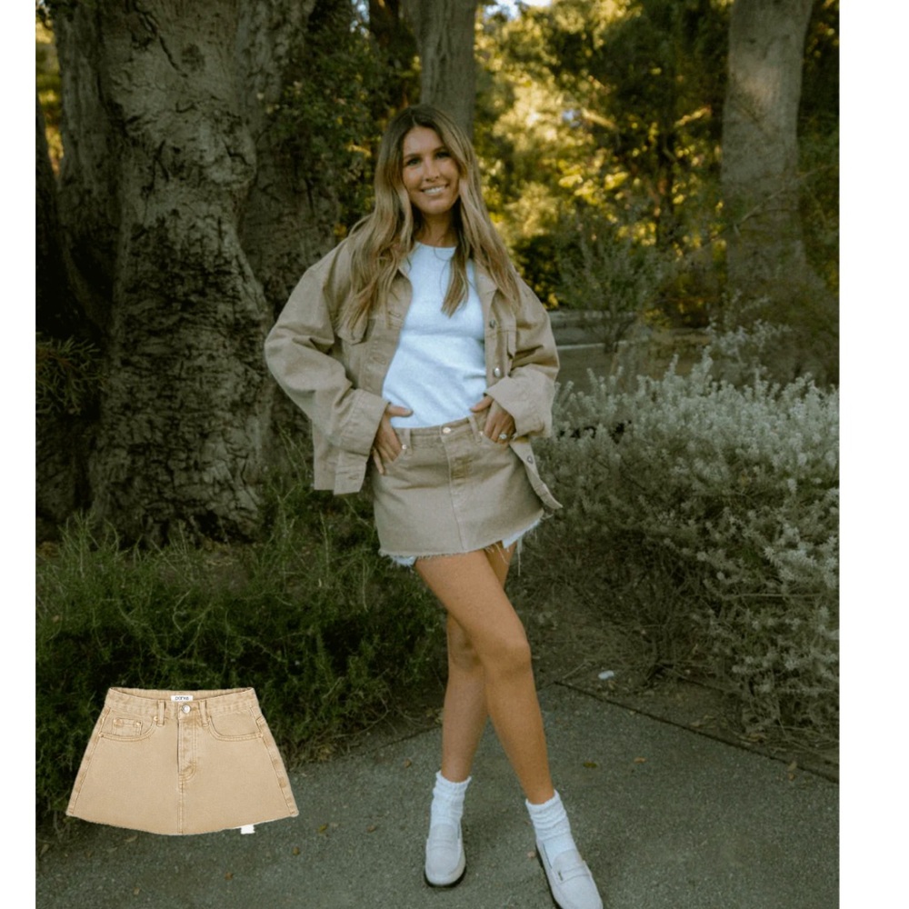 PARKE Camel Denim Skirt